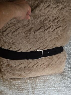 Calvin Klein Black Waist Belt with Silver Buckle
